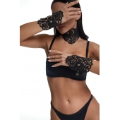 Фигурный набор для БДСМ-игр с узорами и золотистой фурнитурой - Crazy Handmade - купить с доставкой в Новокузнецке