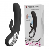 Черный вибратор-кролик Romance Massage - 24 см. - Baile купить в Новокузнецке с доставкой в Orgasmix.ru Черный вибратор-кролик Romance Massage - 24 см. - Baile