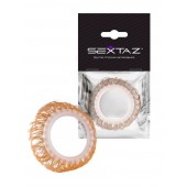 Эрекционное кольцо с бежевыми «ресничками» - Sextaz - в Новокузнецке купить с доставкой