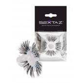 Эластичное эрекционное кольцо с черными «ресничками» - Sextaz - в Новокузнецке купить с доставкой