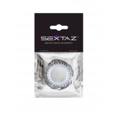 Эластичное эрекционное колечко с черными «ресничками» - Sextaz - в Новокузнецке купить с доставкой