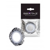 Эластичное эрекционное колечко с черными «ресничками» - Sextaz - в Новокузнецке купить с доставкой