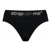 Черные трусики для насадок Heroine Lingerie Harness - size XL - Strap-on-me - купить с доставкой в Новокузнецке
