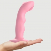 Розовая насадка-стимулятор Strap-On-Me Tapping Dildo Wave - Strap-on-me - купить с доставкой в Новокузнецке