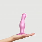 Розовая насадка Strap-On-Me Dildo Plug Curvy size M - Strap-on-me - купить с доставкой в Новокузнецке