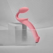 Розовый безремневой страпон Strap-on-me Semi-Realistic Bendable Strap-On size L - Strap-on-me - купить с доставкой в Новокузнецке