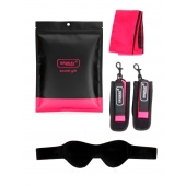 Черно-розовый эротический набор: маска, наручники и повязка - Erokay - купить с доставкой в Новокузнецке
