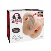 Телесный мастурбатор с вибрацией Double Pounder Vibrating Squeeze Stroker - Pipedream - в Новокузнецке купить с доставкой