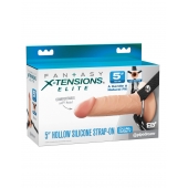 Телесный пустотелый фаллопротез 5’’ Hollow Silicone Strap-On - 14 см. - Pipedream - купить с доставкой в Новокузнецке