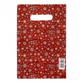 Красный подарочный новогодний пакет с вырубной ручкой (20х30 см) - Сима-Ленд - купить с доставкой в Новокузнецке