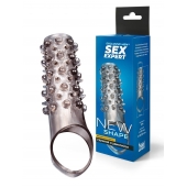 Дымчатая насадка на пенис с шипами и выпуклостями - 12 см. - Sex Expert - в Новокузнецке купить с доставкой