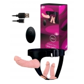 Женский страпон с 3 насадками и вибрацией - Erowoman-Eroman - купить с доставкой в Новокузнецке