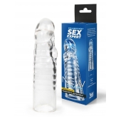 Прозрачная закрытая насадка на член - 15 см. - Sex Expert - в Новокузнецке купить с доставкой