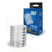 Прозрачная сквозная насадка на пенис с ребрышками - Sex Expert - в Новокузнецке купить с доставкой