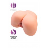 Телесный мастурбатор в форме попки с 2 любовными входами - No Name - в Новокузнецке купить с доставкой