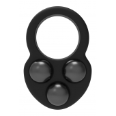 Черное эрекционное кольцо с утяжелителями - Dream Toys - в Новокузнецке купить с доставкой