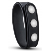 Черное эрекционное кольцо на кнопках - Blush Novelties - в Новокузнецке купить с доставкой