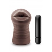 Коричневый мастурбатор-ротик Krystal Vibrating Masturbator - Blush Novelties - в Новокузнецке купить с доставкой