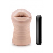 Телесный мастурбатор-ротик Nicole Vibrating Masturbator - Blush Novelties - в Новокузнецке купить с доставкой