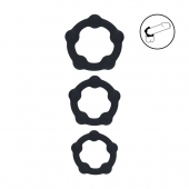 Набор из 3 эрекционных колец Beaded Silicone Cockring Set - Shots Media BV - в Новокузнецке купить с доставкой