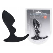 Черная анальная пробка для массажа простаты Double Ripple Silicone Prostate Massager - Shots Media BV - в Новокузнецке купить с доставкой