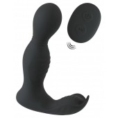 Черная анальная пробка с вибрацией, вращением и пультом ДУ RC Butt Plug with 2 Functions - Orion - в Новокузнецке купить с доставкой