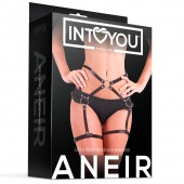 Черные стрепы на бёдра Aneir - Intoyou - купить с доставкой в Новокузнецке