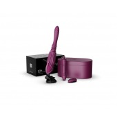 Фиолетовая секс-машина с функцией нагрева, насадками и присоской Sesh - Zalo - купить с доставкой в Новокузнецке