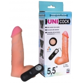 Фаллическая насадка Харнесс UNICOCK 5,5  с вибрацией - 17 см. - LOVETOY (А-Полимер) - купить с доставкой в Новокузнецке