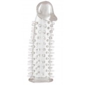 Прозрачная насадка на половой член с закрытой головкой и шипами - 12,5 см. - Toyfa Basic - в Новокузнецке купить с доставкой