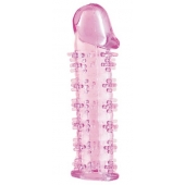 Гелевая розовая насадка на фаллос с шипами - 12 см. - Toyfa Basic - в Новокузнецке купить с доставкой Гелевая розовая насадка на фаллос с шипами - 12 см. - Toyfa Basic - в Новокузнецке купить с доставкой