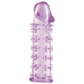 Гелевая фиолетовая насадка на фаллос с шипами - 12 см. - Toyfa Basic - в Новокузнецке купить с доставкой