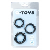 Набор из 3 чёрных эрекционных колец A-toys - A-toys - в Новокузнецке купить с доставкой