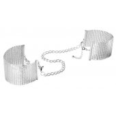 Серебристые наручники-браслеты Desir Metallique Handcuffs - Bijoux Indiscrets - купить с доставкой в Новокузнецке