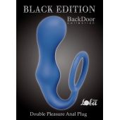 Синее эрекционное кольцо с анальной пробкой Double Pleasure Anal Plug - Lola Games - в Новокузнецке купить с доставкой