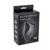 Чёрное эрекционное кольцо с анальной пробкой Button Anal Plug - Lola Games - в Новокузнецке купить с доставкой