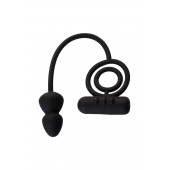 Чёрное эрекционное кольцо с вибропулькой и анальным хвостом - Erotist Adult Toys - в Новокузнецке купить с доставкой