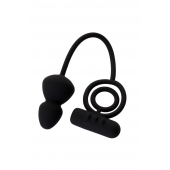 Чёрное эрекционное кольцо с вибростимулятором и анальным хвостом - Erotist Adult Toys - в Новокузнецке купить с доставкой
