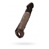 Чёрная насадка на пенис Tс подхватом - 19,5 см. - ToyFa - в Новокузнецке купить с доставкой