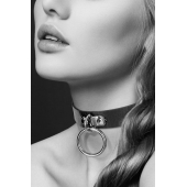 Узенький ошейник из полиуретана с кольцом - Bijoux Pour Toi - купить с доставкой в Новокузнецке