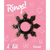 Чёрное эрекционное кольцо Rings Gear - Lola Games - в Новокузнецке купить с доставкой