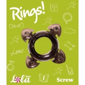 Чёрное эрекционное кольцо Rings Screw - Lola Games - в Новокузнецке купить с доставкой