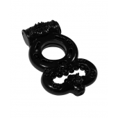 Чёрное эрекционное кольцо Rings Treadle с подхватом - Lola Games - в Новокузнецке купить с доставкой