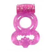 Розовое эрекционное кольцо Rings Treadle с подхватом - Lola Games - в Новокузнецке купить с доставкой