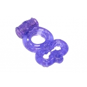 Фиолетовое эрекционное кольцо Rings Treadle с подхватом - Lola Games - в Новокузнецке купить с доставкой