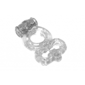 Прозрачное эрекционное кольцо Rings Treadle с подхватом - Lola Games - в Новокузнецке купить с доставкой