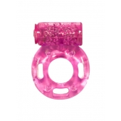 Розовое эрекционное кольцо с вибрацией Rings Axle-pin - Lola Games - в Новокузнецке купить с доставкой