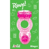 Розовое эрекционное кольцо с вибрацией Rings Ringer - Lola Games - в Новокузнецке купить с доставкой