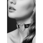 Чёрный чокер с кольцом в форме сердца - Bijoux Pour Toi - купить с доставкой в Новокузнецке