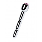 Серебристый уретральный плаг со стразом - 7 см. - ToyFa - купить с доставкой в Новокузнецке